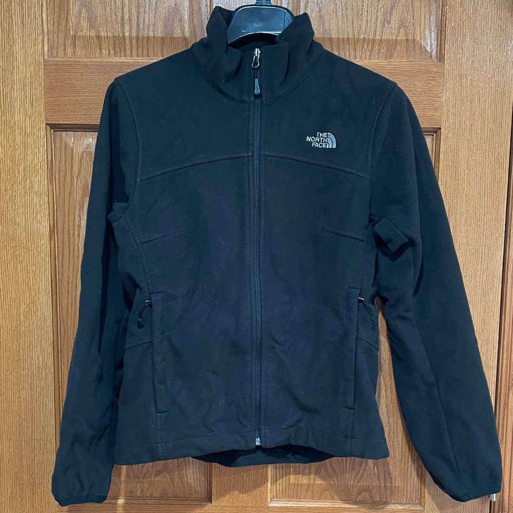 THE NORTH FACE Women's M Black Full Zip Fleece Jacket Coat No Hood
